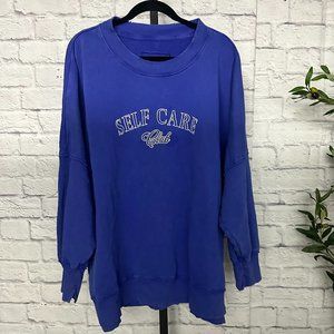 Aerie Self Care Club Blue Sweatshirt